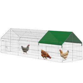 Pawhut - Chicken Coop with Cover for Backyard Small Animals Duck Rabbit - Green