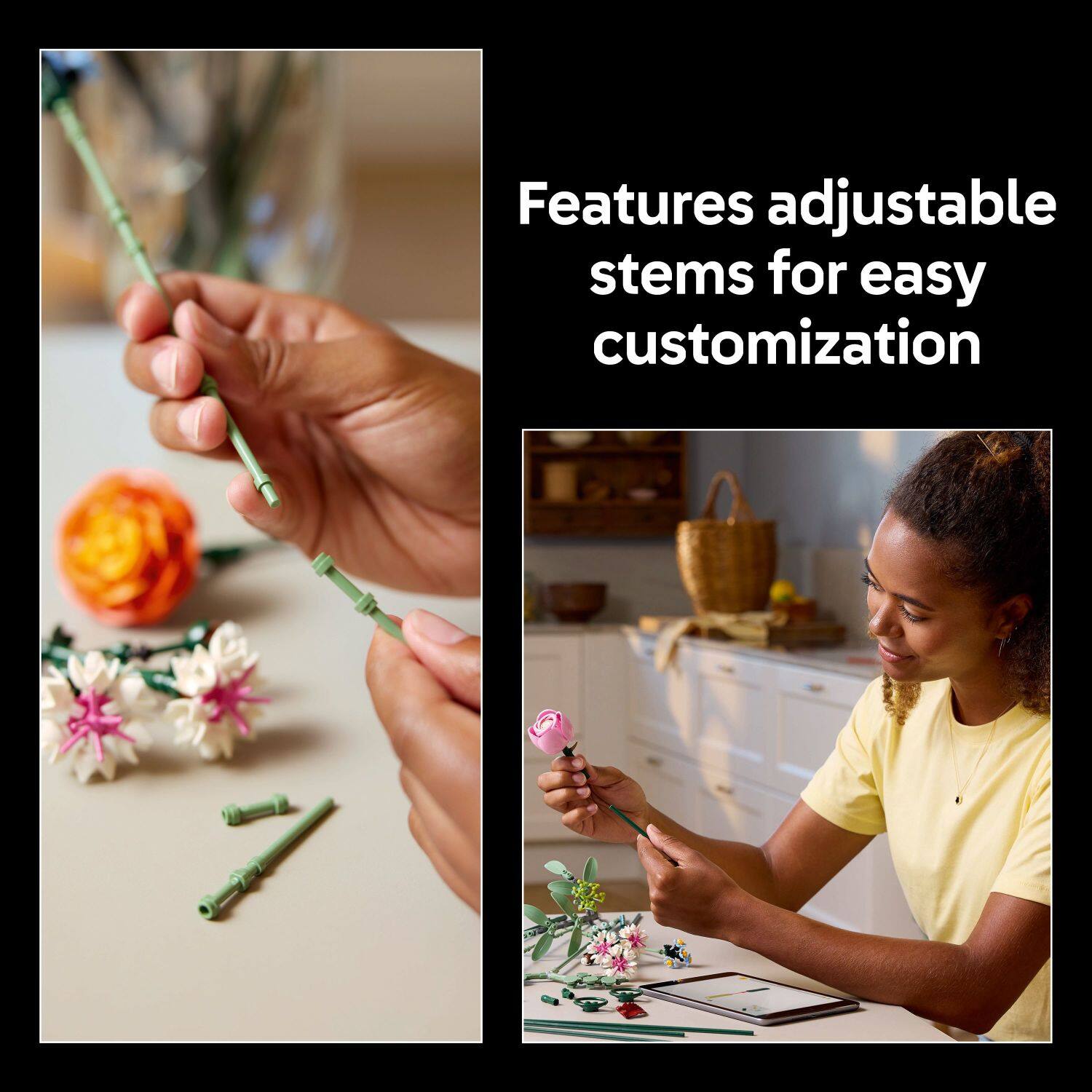 Features adjustable stems for easy customization