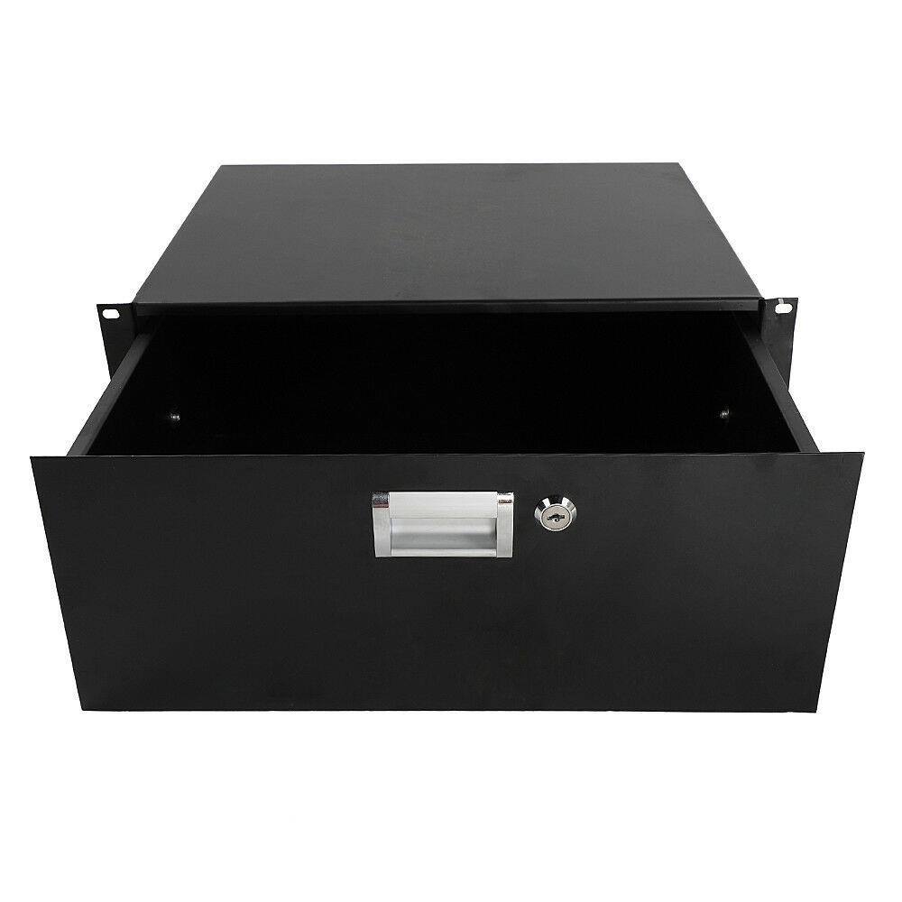 Alt View 2. Winado - 3U Rack Mount DJ Locking Lockable Deep Drawer, 19 Inch Server Cabinet Case with Key - Black.