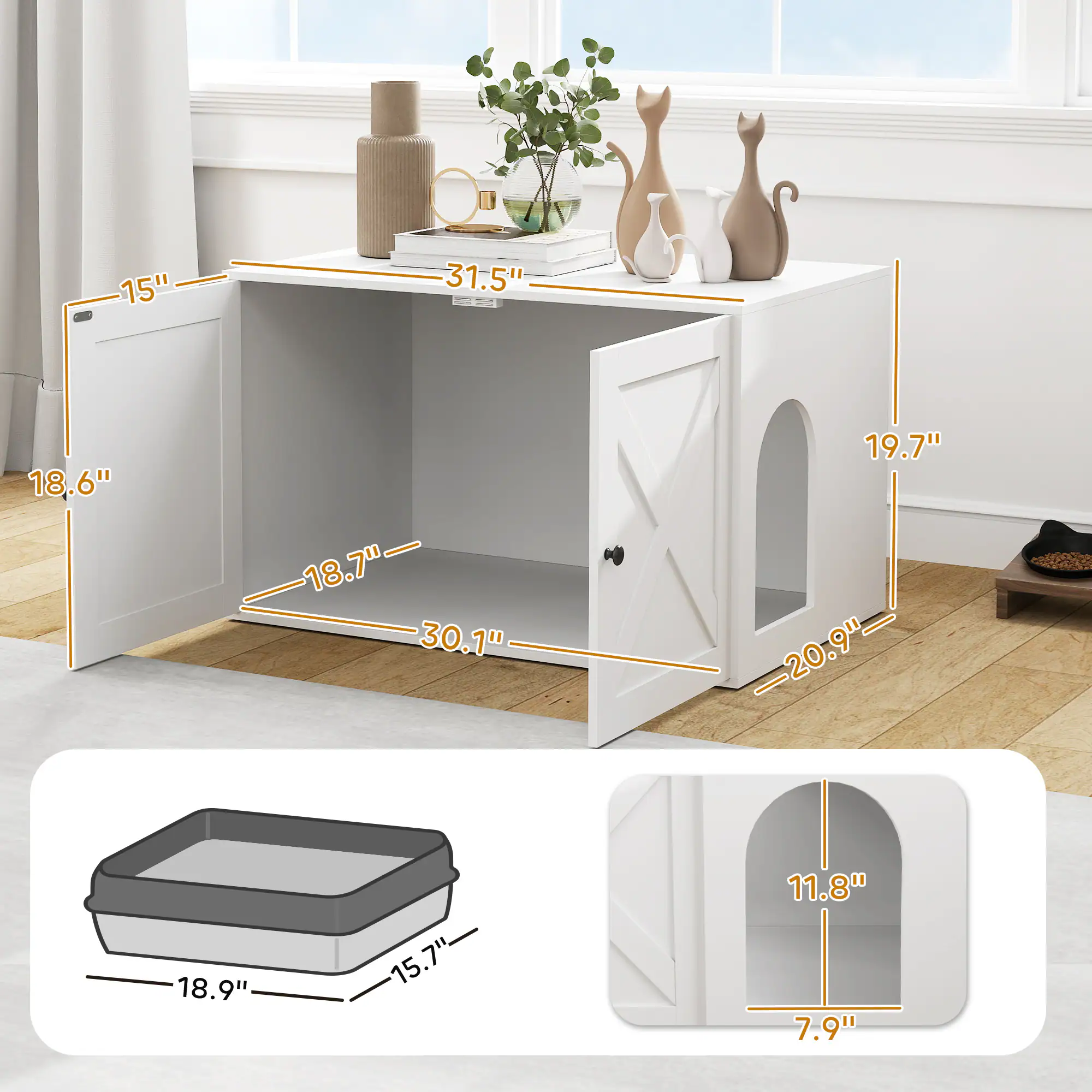 - 15"
- 31.5"
- 18.6"
- 18.7"
- 30.1"
- 19.7"
- 20.9"
- 15.7"
- 11.8"
- 7.9"