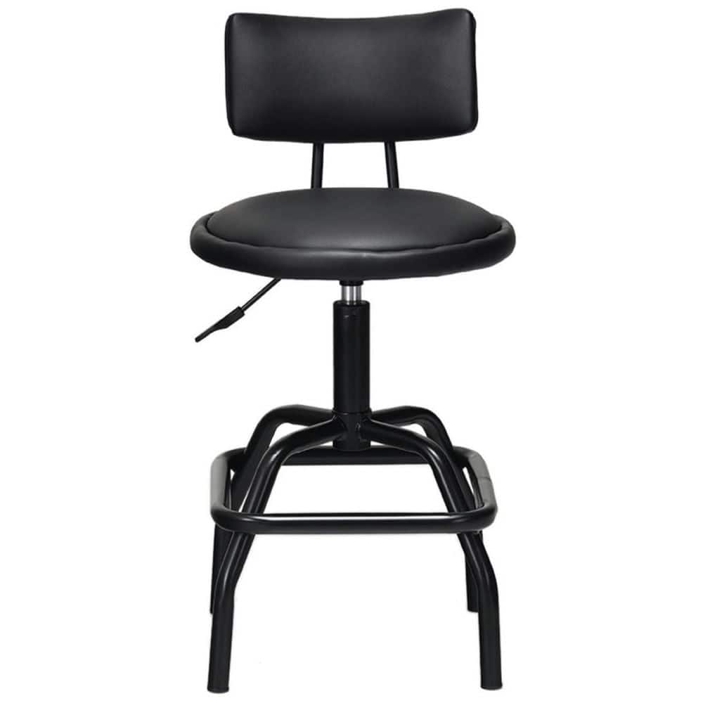 Kadyn - Adjustable Swivel Vintage PU Leather Bar Stool, for Kitchen Island & Dining Room - Black