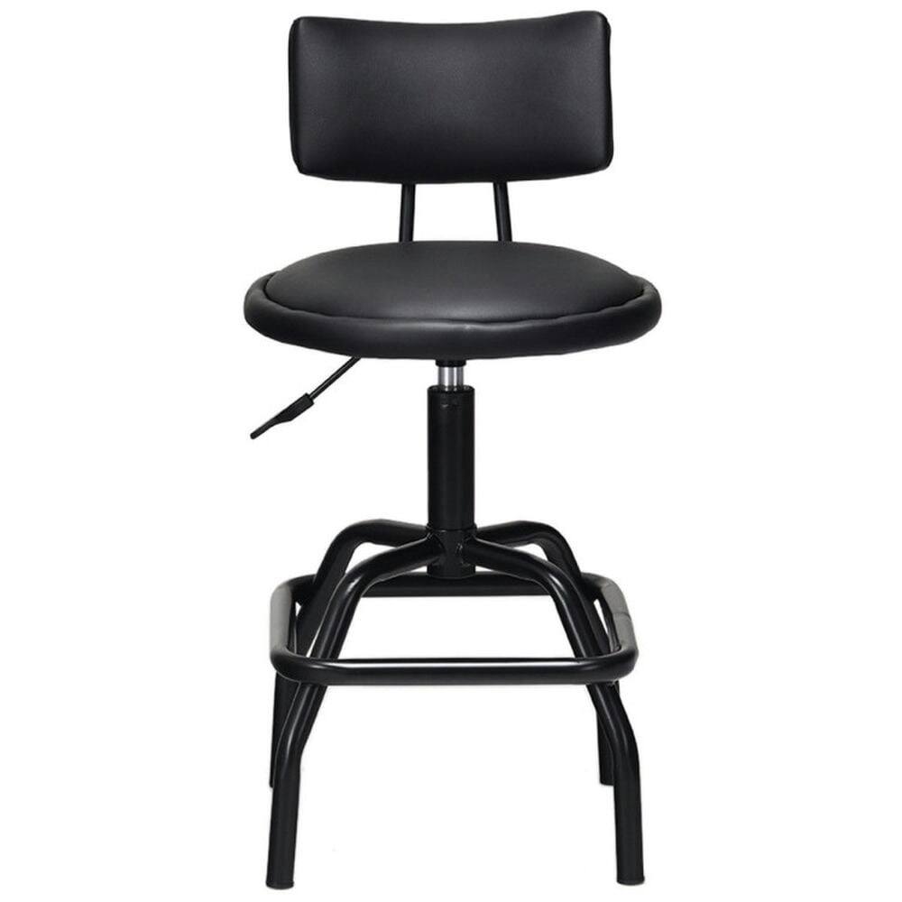 Kadyn - Adjustable Swivel Vintage PU Leather Bar Stool, for Kitchen Island & Dining Room - Black