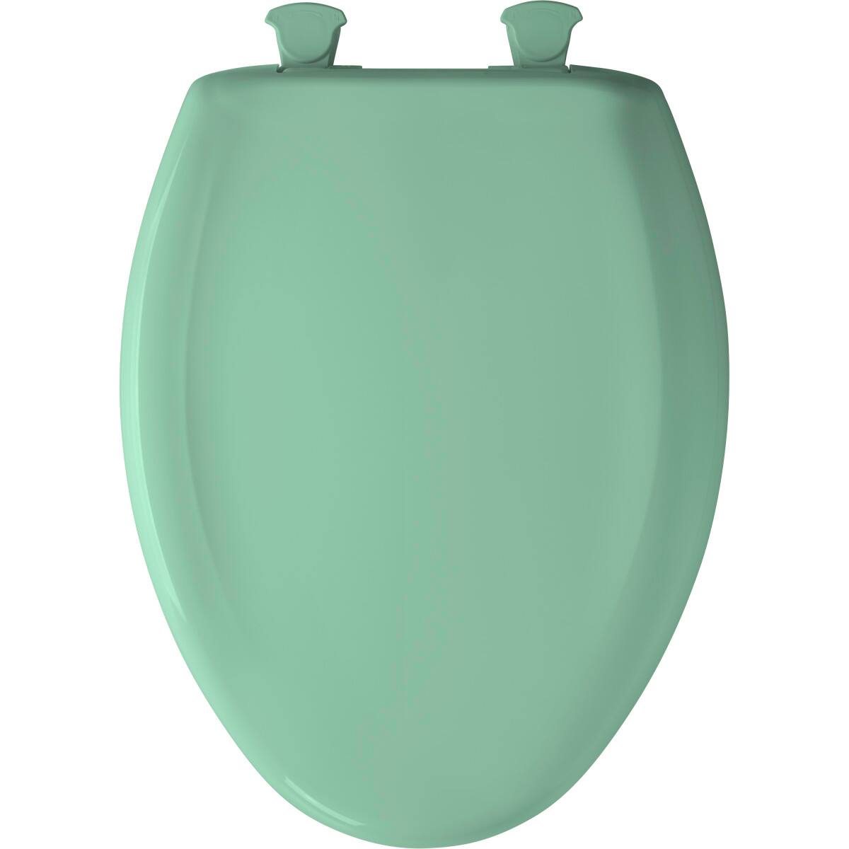 Angle. BEMIS - Bemis Elongated Plastic Toilet Seat in Ming Green with STA-TITE Seat Fastening System, EasyClean and  WhisperClose Hinge - Ming Green.