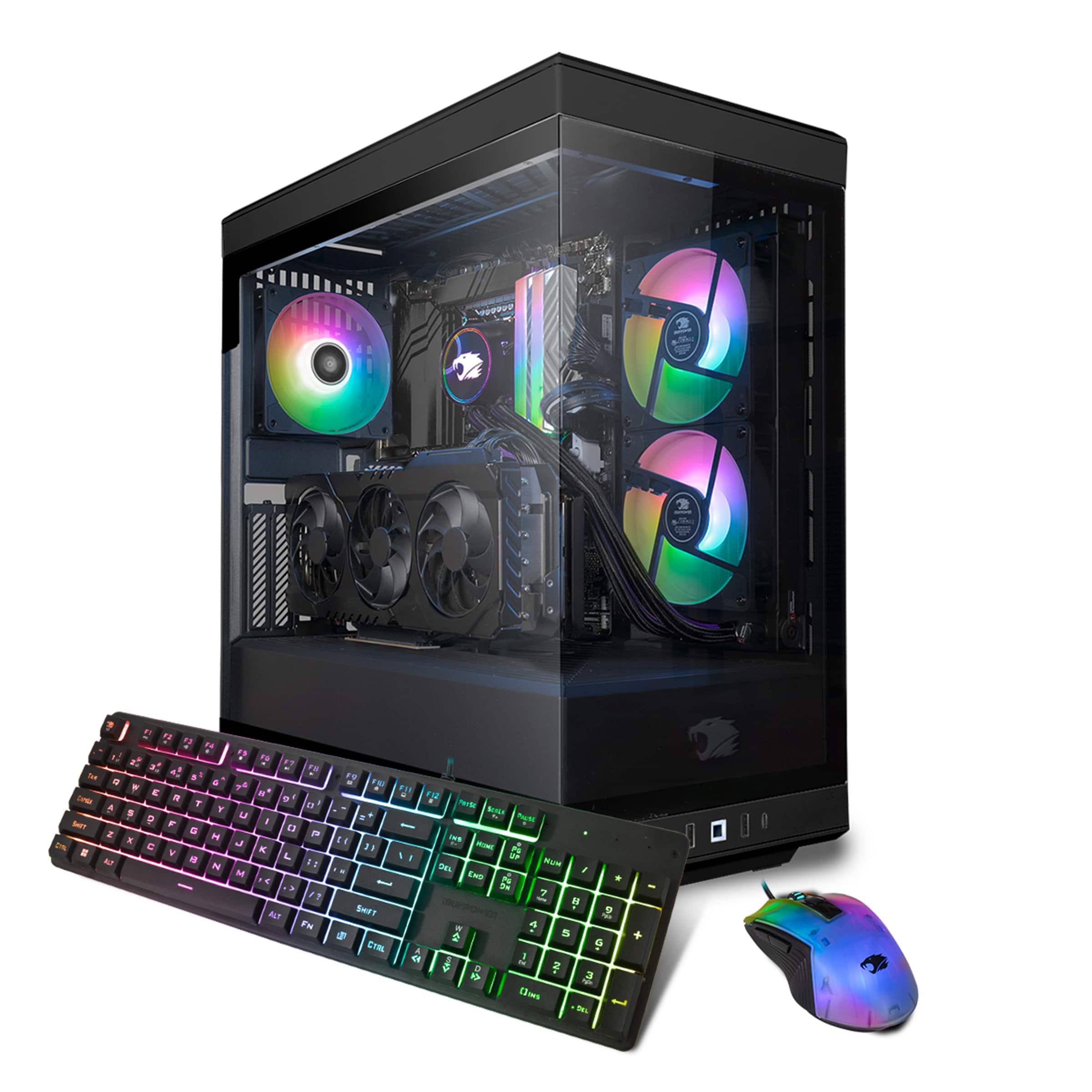 iBUYPOWER - Y40 Gaming Desktop PC - Intel Core i7 14700KF - NVIDIA GeForce RTX 4070 Super 12GB - 32GB DDR5 RAM - 2TB NVMe - Black - Front_Zoom