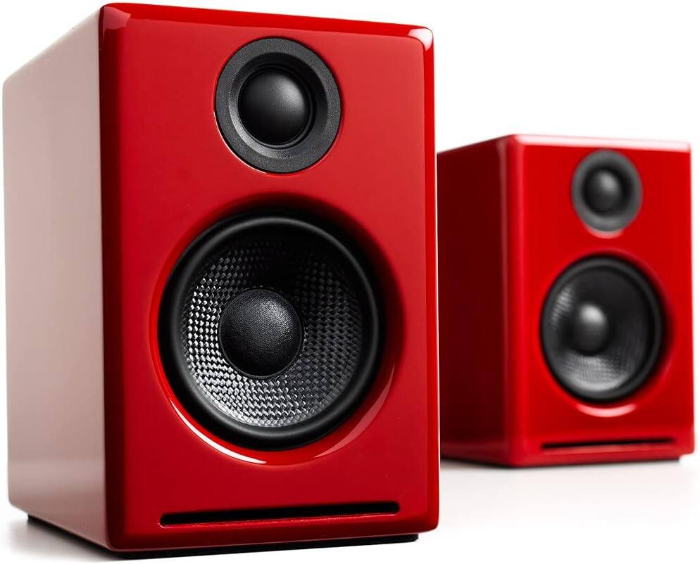 Audioengine - A2+ Next Gen Home Music System w/ Bluetooth aptX-HD - Red