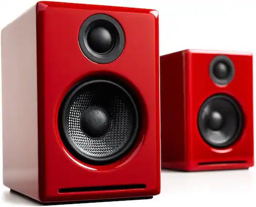 Front. Audioengine - A2+ Next Gen Home Music System w/ Bluetooth aptX-HD - Red.