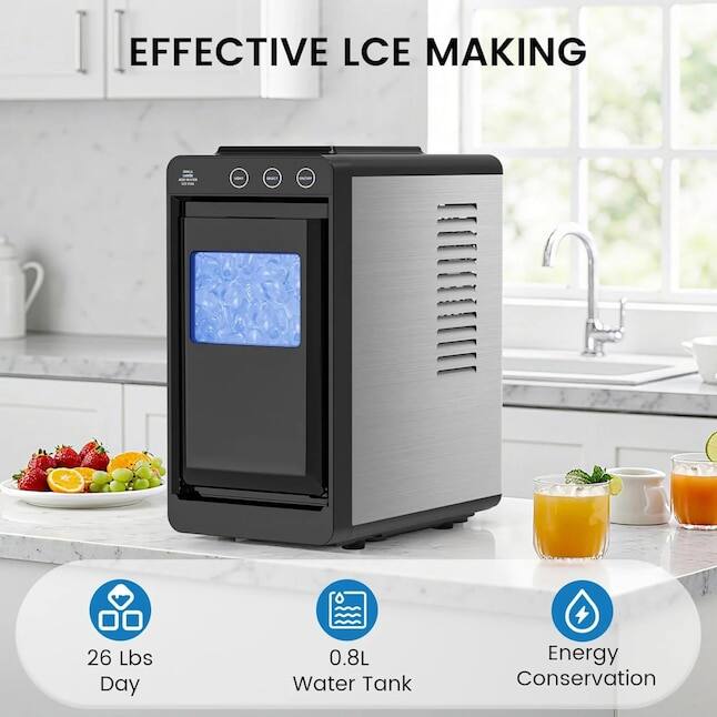 Electactic 26 lb Ice Per day Portable/Countertop Bullet Ice Maker ...