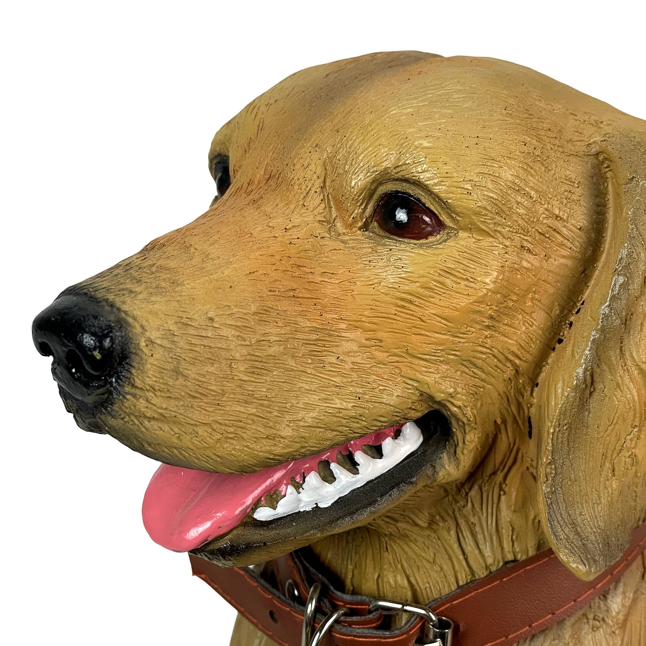 Alt View 9. DWK Corporation - 12.75 Inch Tall Golden Retriever Dog Realistic Lifelike Statue with Reversible Sign - Tan.