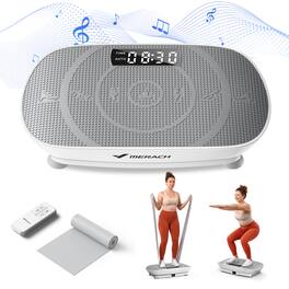 MERACH - Vibration Plate Whole Body Workout Power Exercise Machine Bluetooth, Silicone Pedal Fitness Home Plate Vibration - Gray