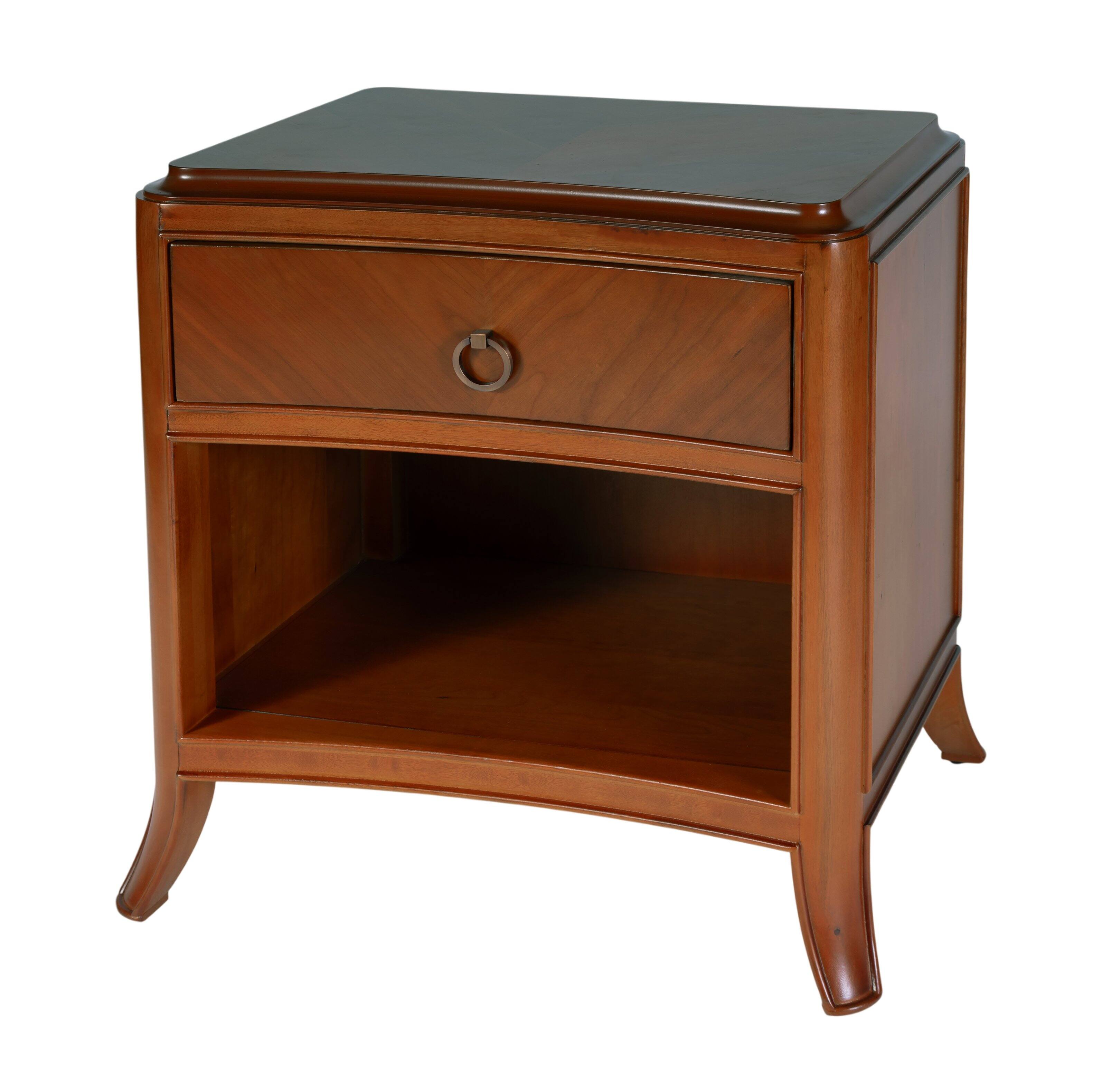 Front. Butler Specialty - Granby 25 in. W 1 Drawer Nightstand with Lower Open Shelf - Brown.