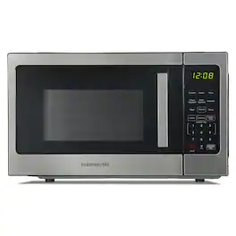 Farberware - 0.9 cu. ft. Countertop Microwave Oven – 900W Power, Auto Cook Settings, Defrost, and Safety Lock - Stainless Steel