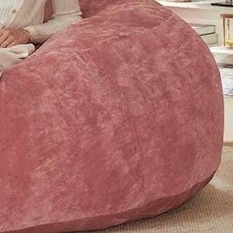 Angle. GOODSILO - 4FT Bean Bag Chair - Memory Foam Filled, Soft Flannel Cover, Round Sofa for Living Room, Bedroom, Dorm - Light Pink.