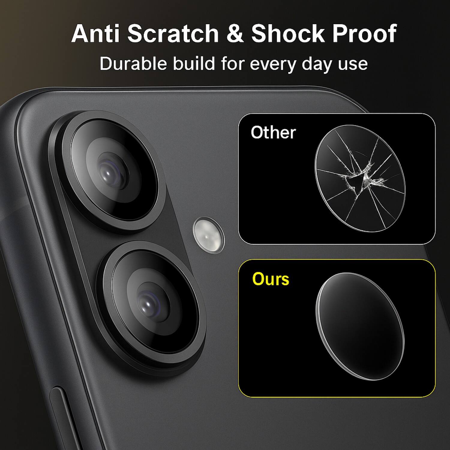 Anti Scratch & Shock Proof  
Durable build for every day use  

Other  
Ours