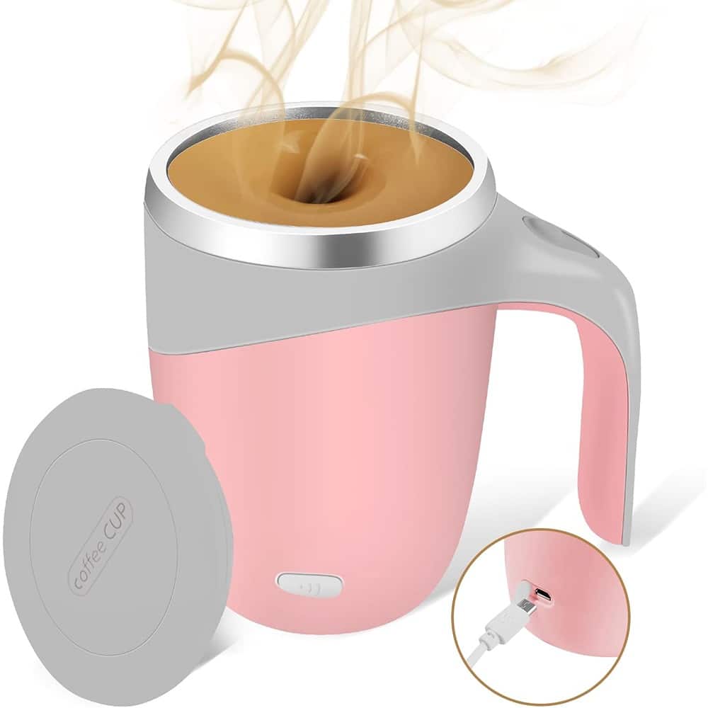 Schertz - Self-Stirring Coffee Mug, Rechargeable, Magnetic, Stainless Steel - Pink