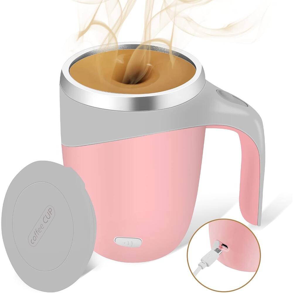 Schertz - Self-Stirring Coffee Mug, Rechargeable, Magnetic, Stainless Steel - Pink