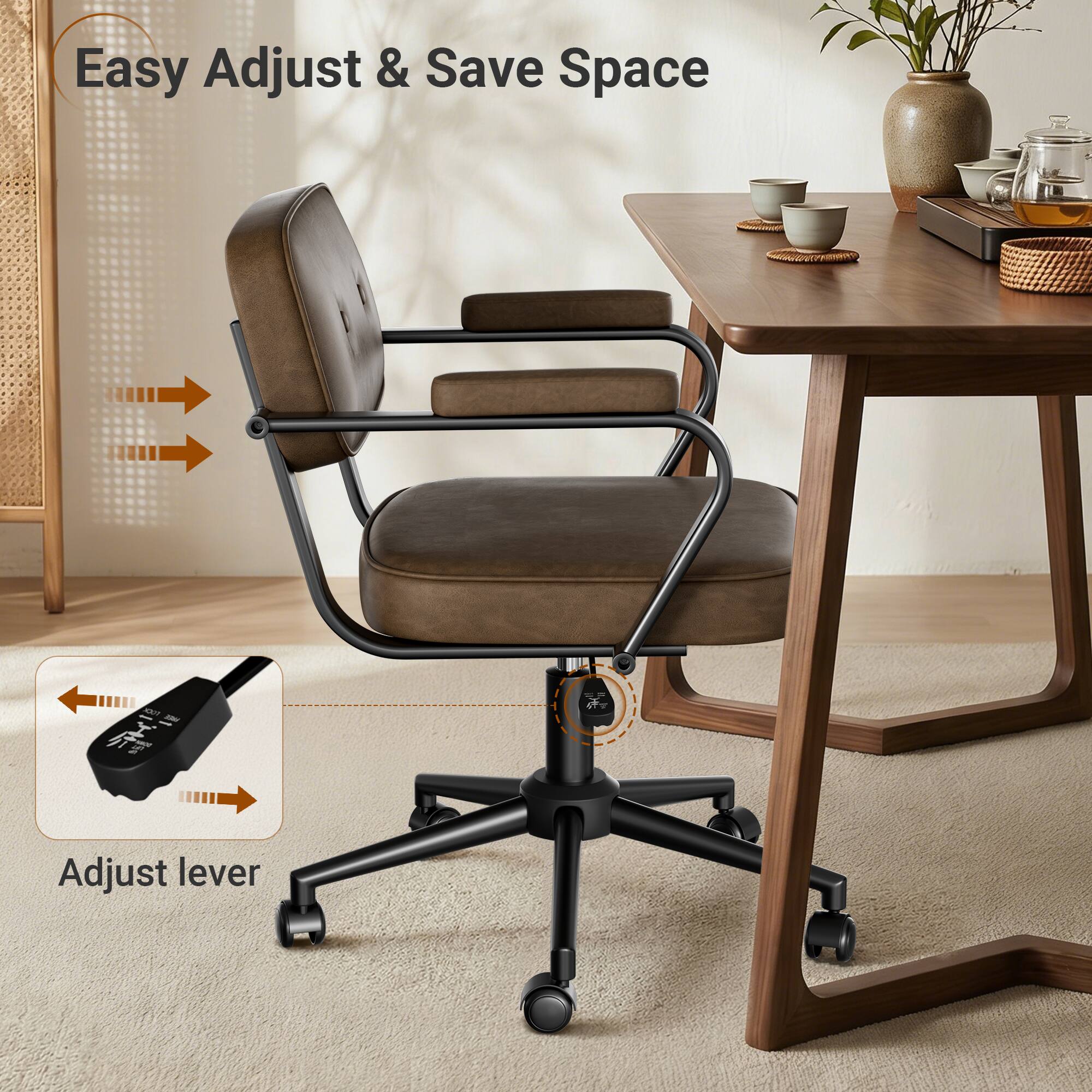 Easy Adjust & Save Space

Adjust lever