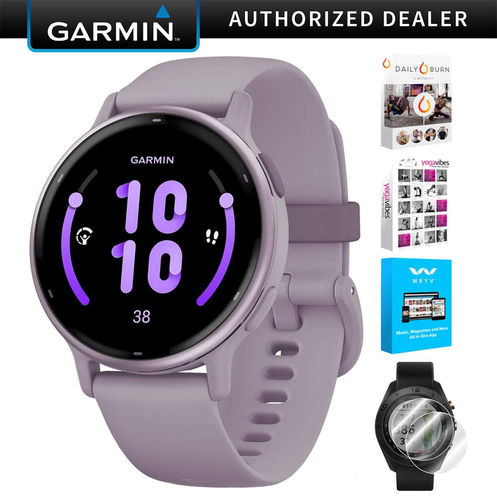 Garmin - Vivoactive 5 Fitness Smartwatch, Orchid 010-02862-13 + Accessories Bundle - Metallic Orchid Aluminum and Orchid - (2023)