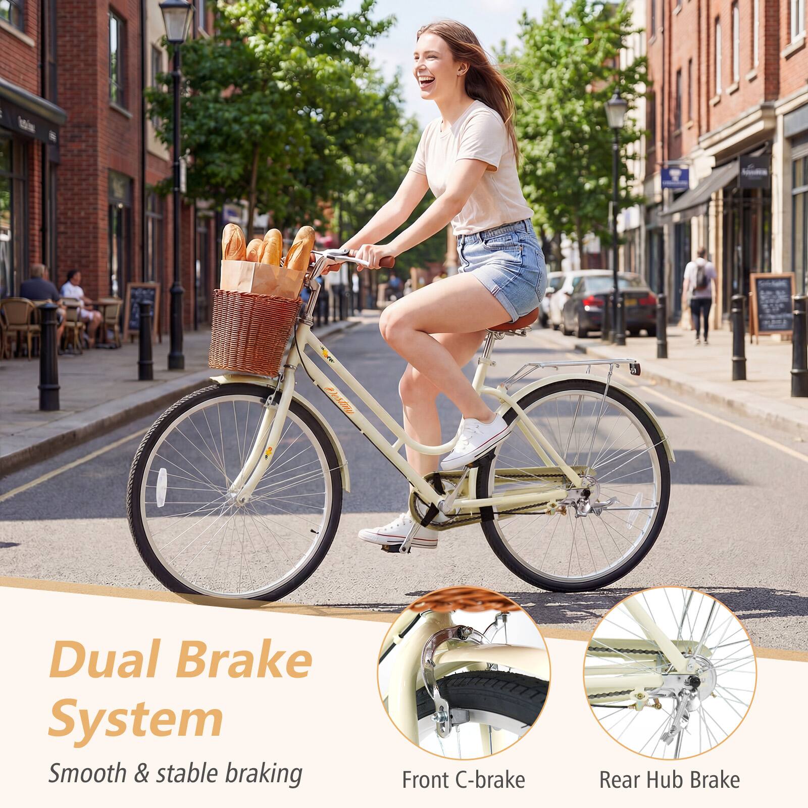 Dual Brake System  
Smooth & stable braking  
Front C-brake  
Rear Hub Brake