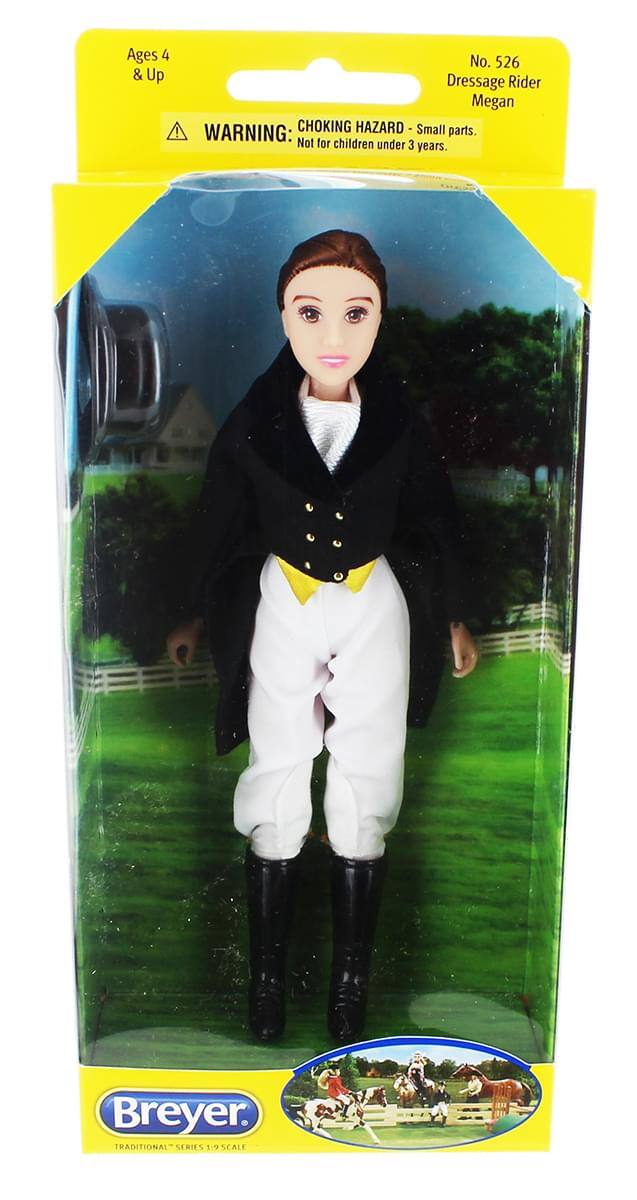 Ages 4 & Up  
No. 526 Dressage Rider Megan  

WARNING: CHOKING HAZARD - Small parts. Not for children under 3 years.  

Breyer  
TRADITIONAL 1:9 SCALE