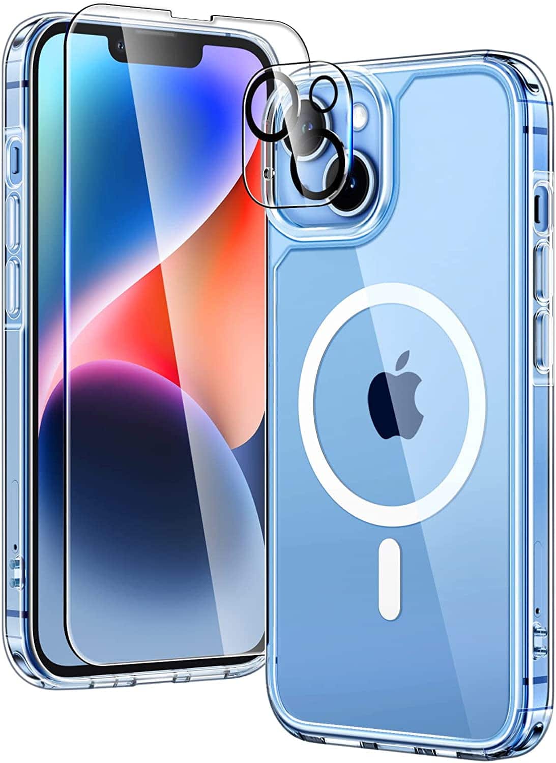 Front. Entronix - Entronix iPhone 13 Bundle: Magnetic Clear Case, Screen Protector & Camera Lens Protectors - Clear.