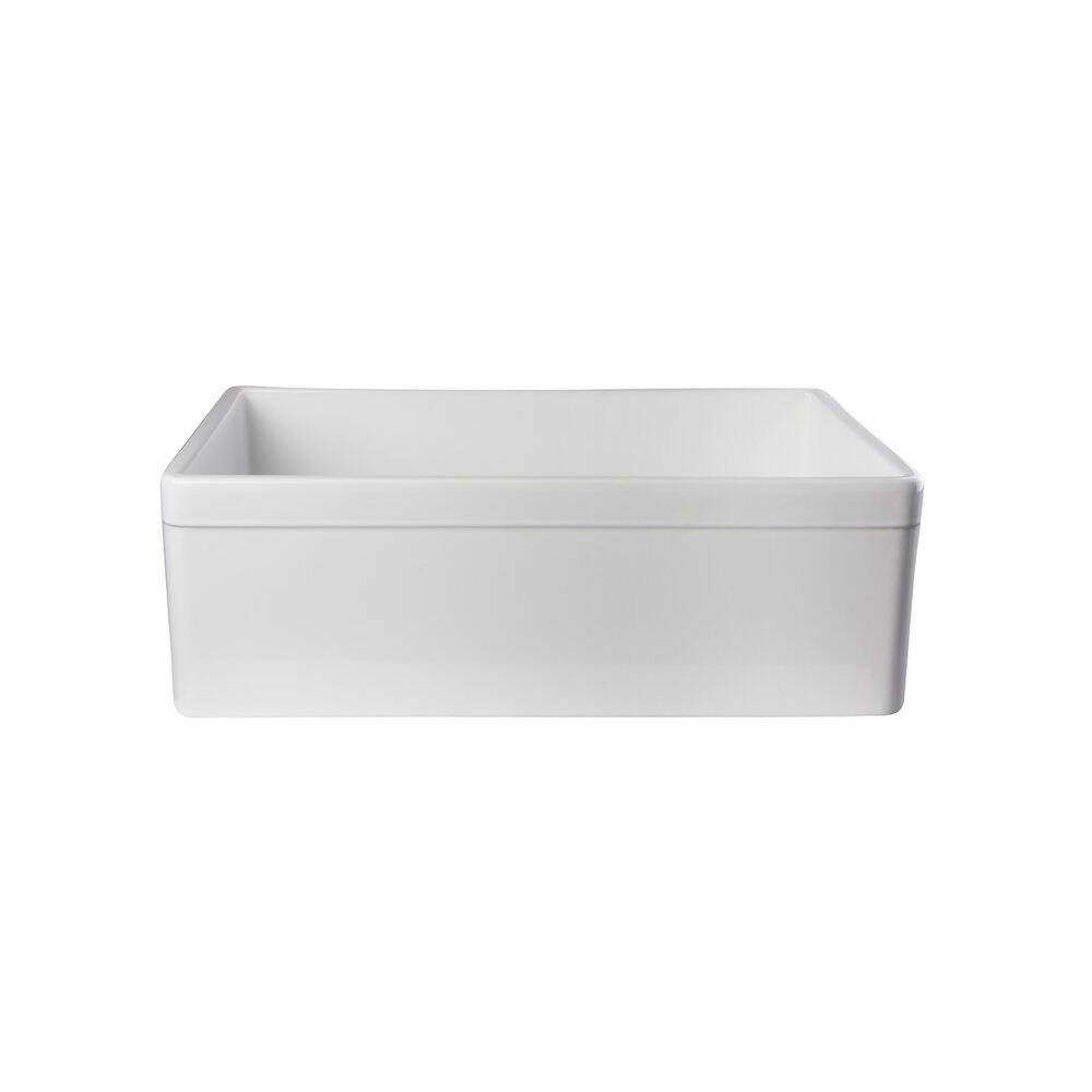 Alt View 3. Alfi - ALFI brand White 30 Decorative Lip Apron Single Bowl Fireclay Farmhouse Kitchen Sink - White.