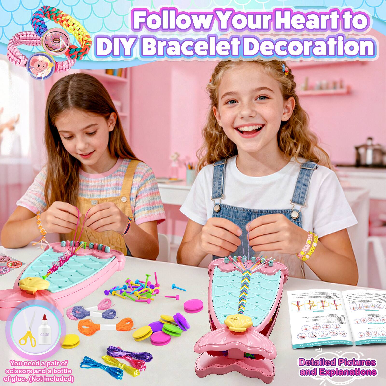 Follow Your Heart to DIY Bracelet Decoration

You need a pair of scissors and a bottle of glue. (Not included)

Detailed Pictures and Explanations