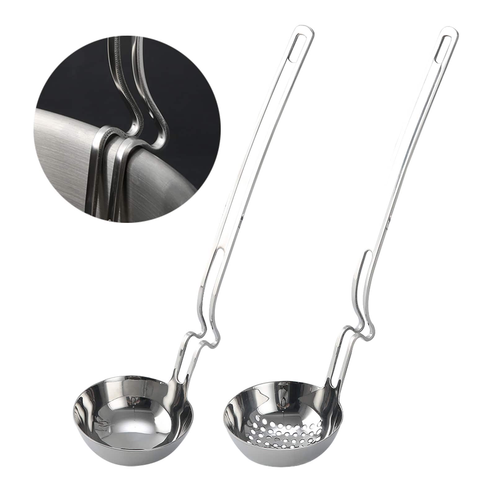 KITCHENTREND - 2Pcs Ladle and Skimmer Serving Spoon Strainer Spoon For Kitchen Home Use Large Capacity Wall Mounted price history on PriceWatchPro