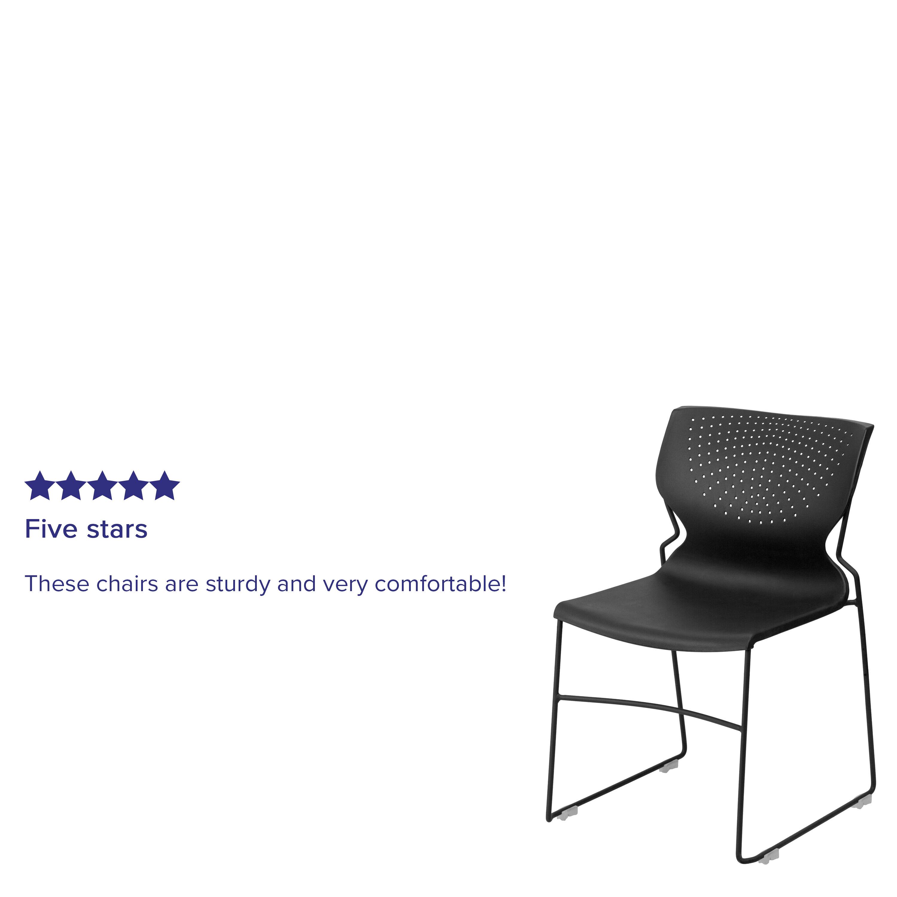 Five stars

These chairs are sturdy and very comfortable!
