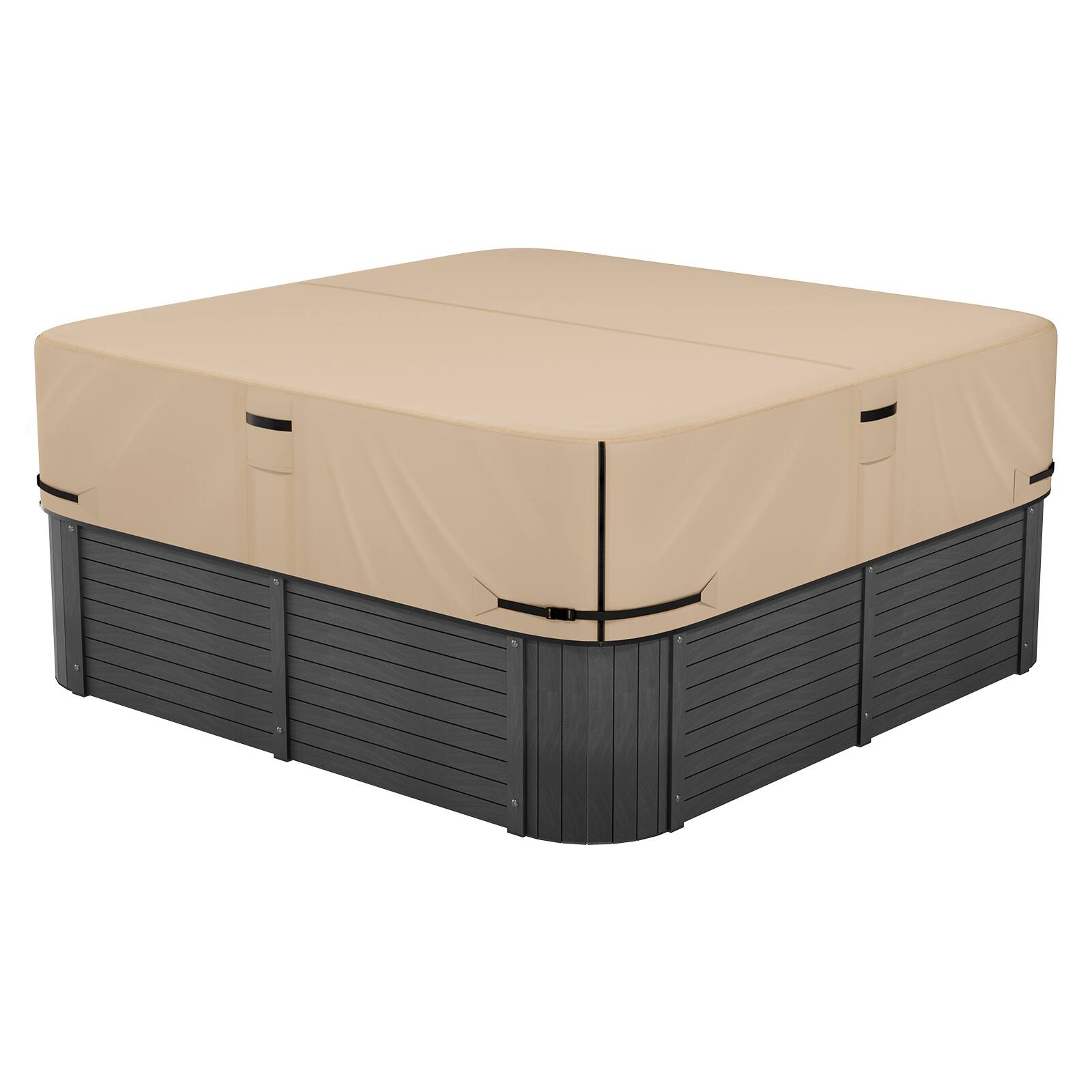 VEVOR - Outdoor Hot Tub Cover, 85 x 85 x 20 Inch Weatherproof and Waterproof Hot Tub Cover Protector - Brown