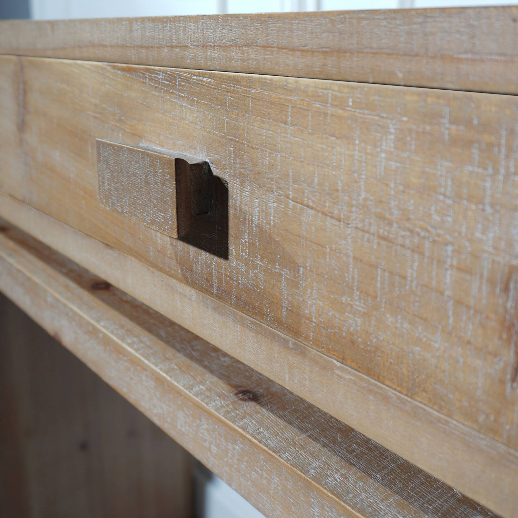 Alt View 8. GOODSILO - Rustic Wooden Entryway Console Table with Three Drawers for Hallway Foyer Office Decor - Natural+Rustic.