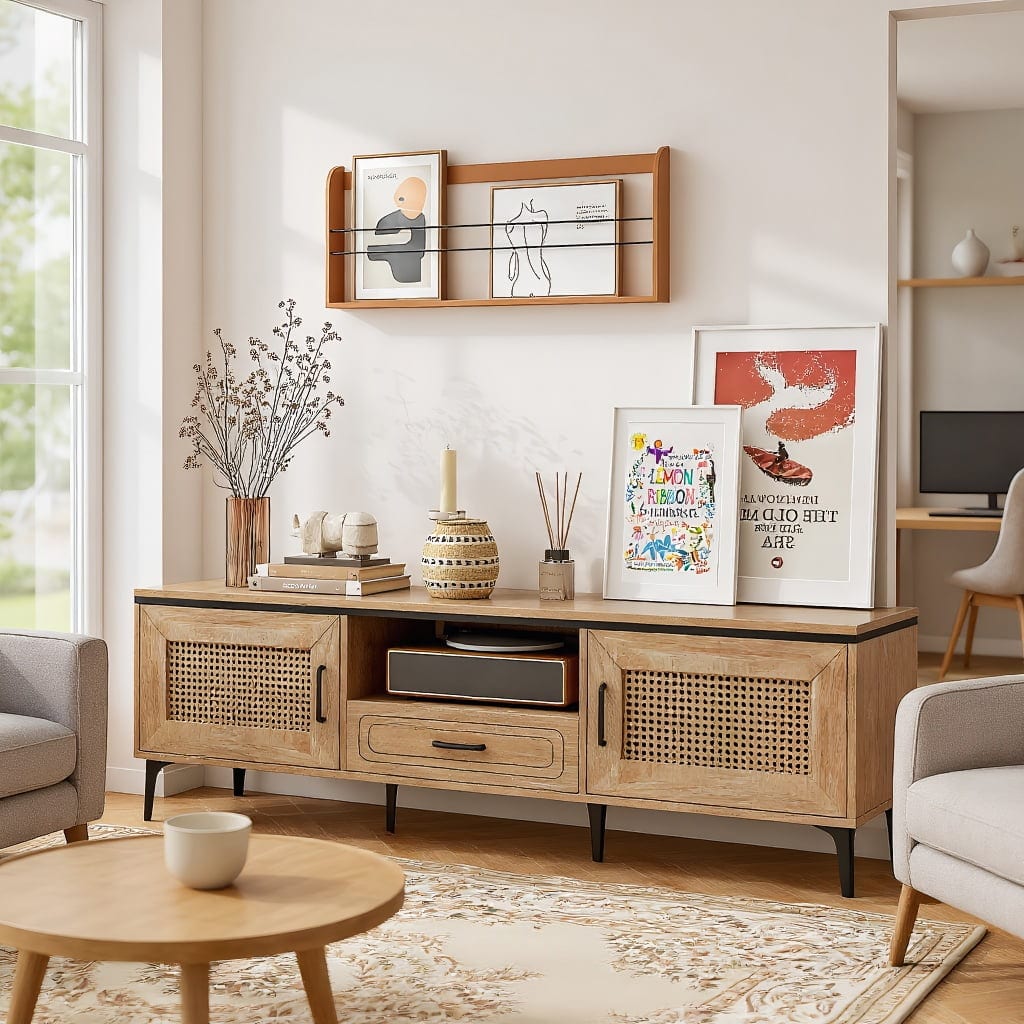 Kadyn - Modern Cabinet TV Stand - Oak for Living Room with Cable Management for TVs Up to 55 In for Living Room - Brown