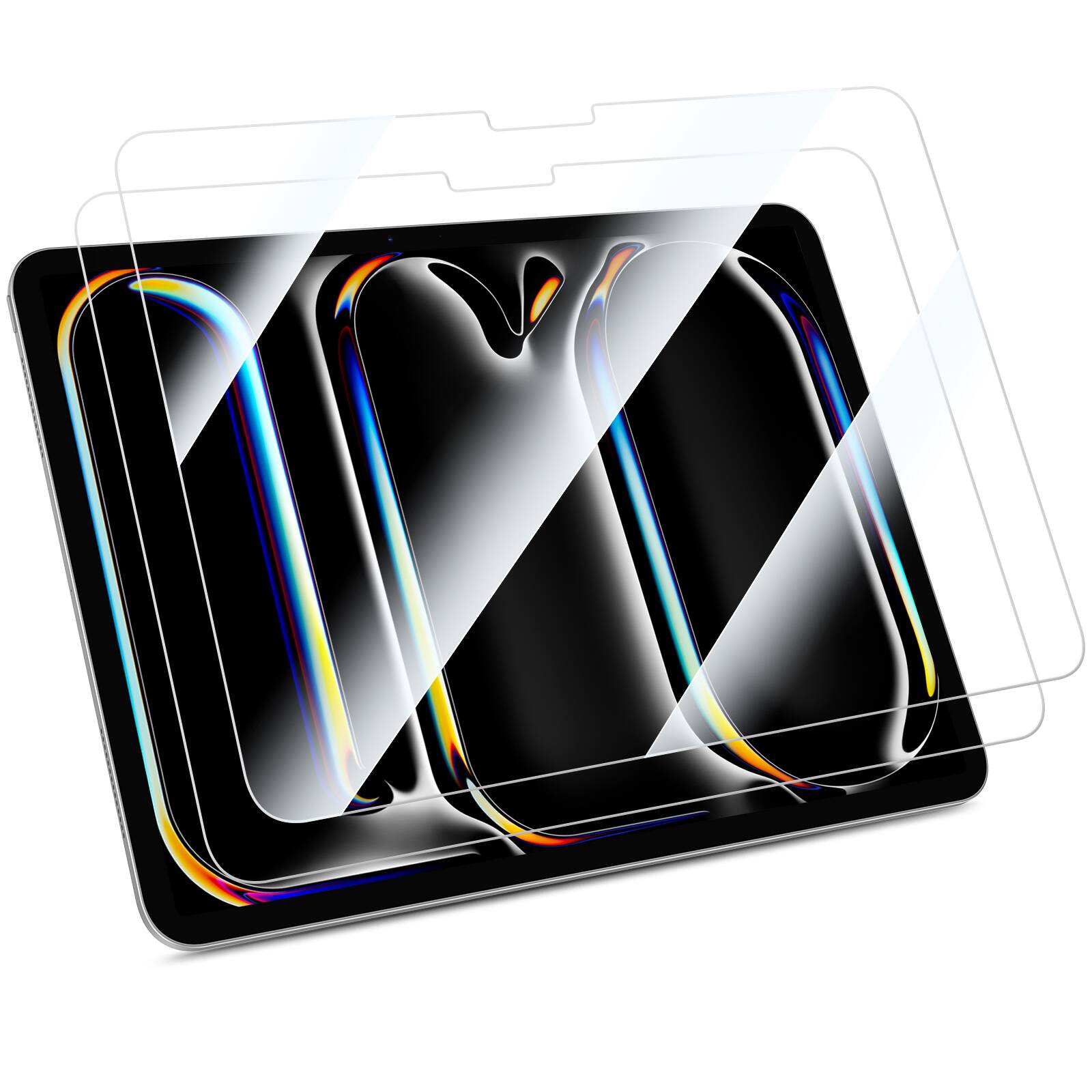 Left. Fintie - 2-Pack Screen Protector for iPad Air 13-inch (2026/2025/2024) | iPad Pro 13-inch M5/M4 (2025/2024) Tempered Glass Film - Clear.