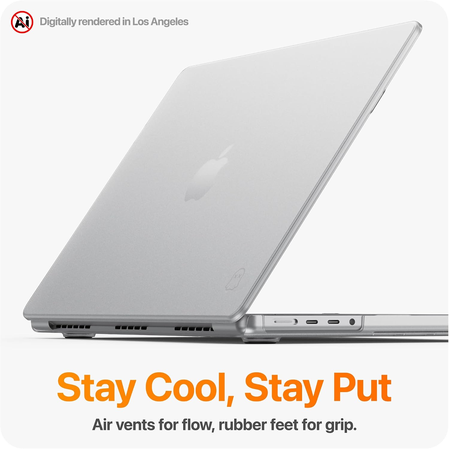 Digitally rendered in Los Angeles

Stay Cool, Stay Put

Air vents for flow, rubber feet for grip.