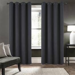 RT Designers Collection - Barron 100% Blackout Grommet Curtain Panel 54" x 90" - Charcoal