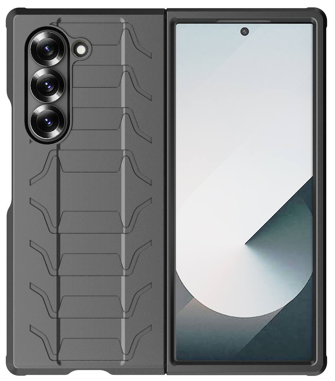 Alt View 2. Nakedcellphone - Case for Samsung Galaxy Z Fold 6 - Special Ops Rugged Tactical Phone Cover - Black.