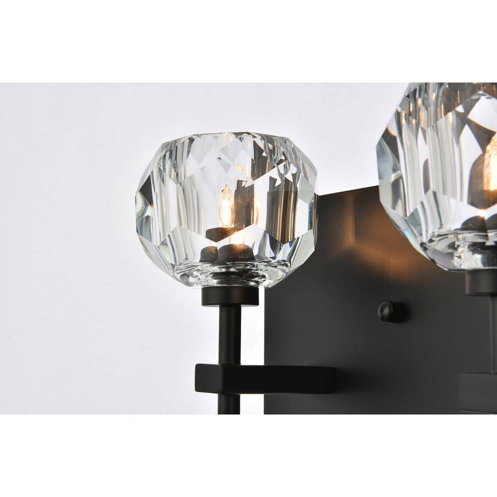 Alt View 2. Elegant Lighting - Graham 5 Light Wall Sconce in Black - Black And Clear.