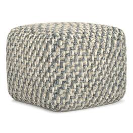 Simpli Home - Beatrix 18 inch Wide Boho Pouf in Multicolor PET Polyester, Assembled - Multi-Color