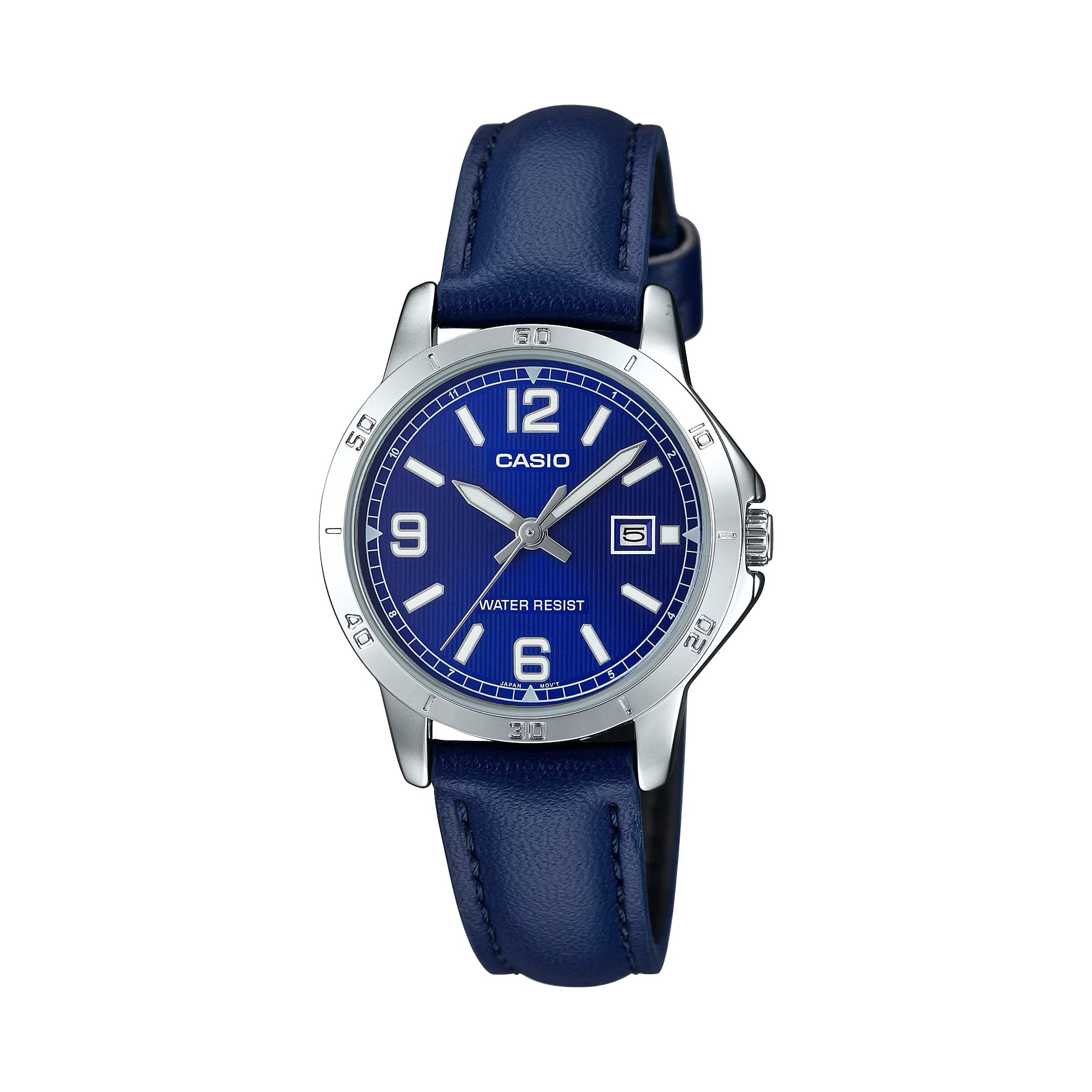 Casio - Women’s Dial Analog Watch with Leather Strap - LTP-V004L-2B - Blue