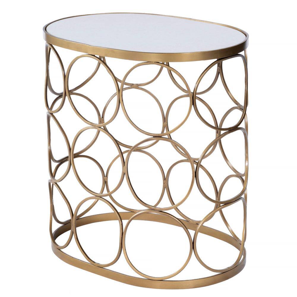 Alt View 2. Butler Specialty - Talulah Oval Marble Side Table - Gold.