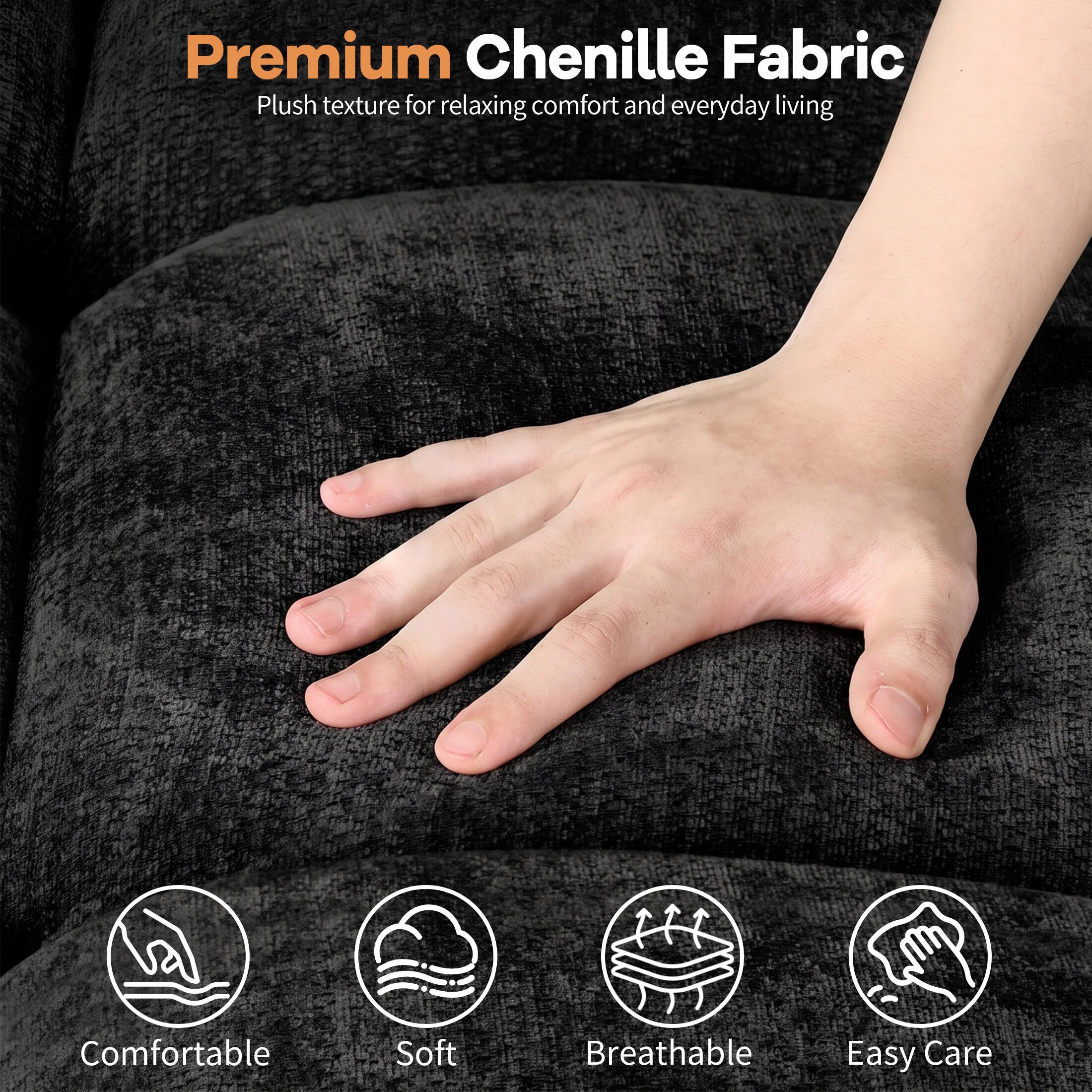 Premium Chenille Fabric  
Plush texture for relaxing comfort and everyday living  

Comfortable  
Soft  
Breathable  
Easy Care