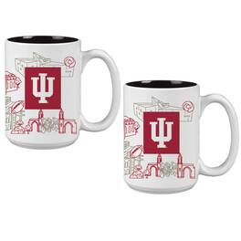 Indigo Falls - Indiana Hoosiers 15oz. Campus Line Art Coffee Mug Two-Pack - Multicolor
