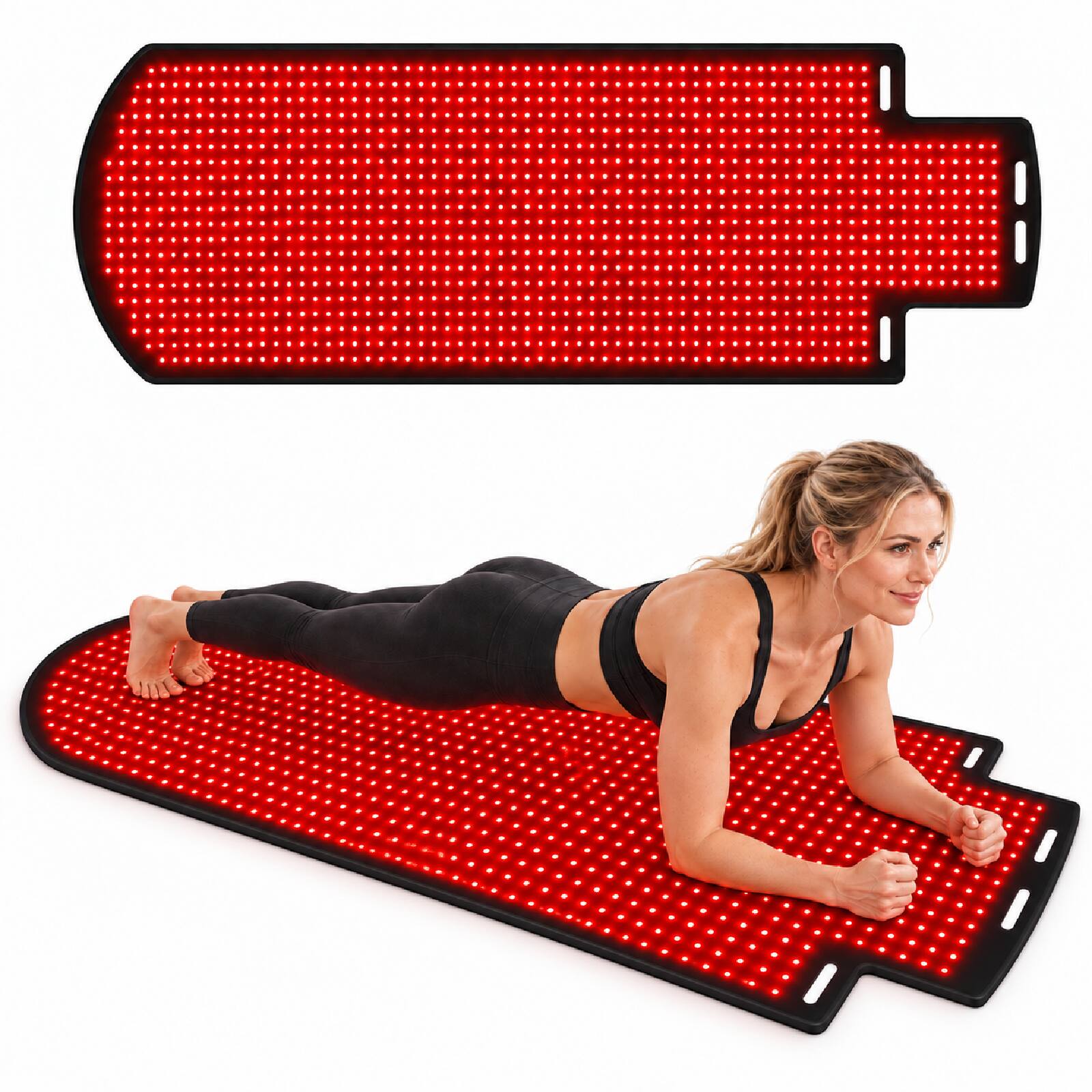 Front. Arivea - Lilies XL Red Light Therapy Mat for Full Body, Large Infrared Light Therapy Pad with Timer - Black.