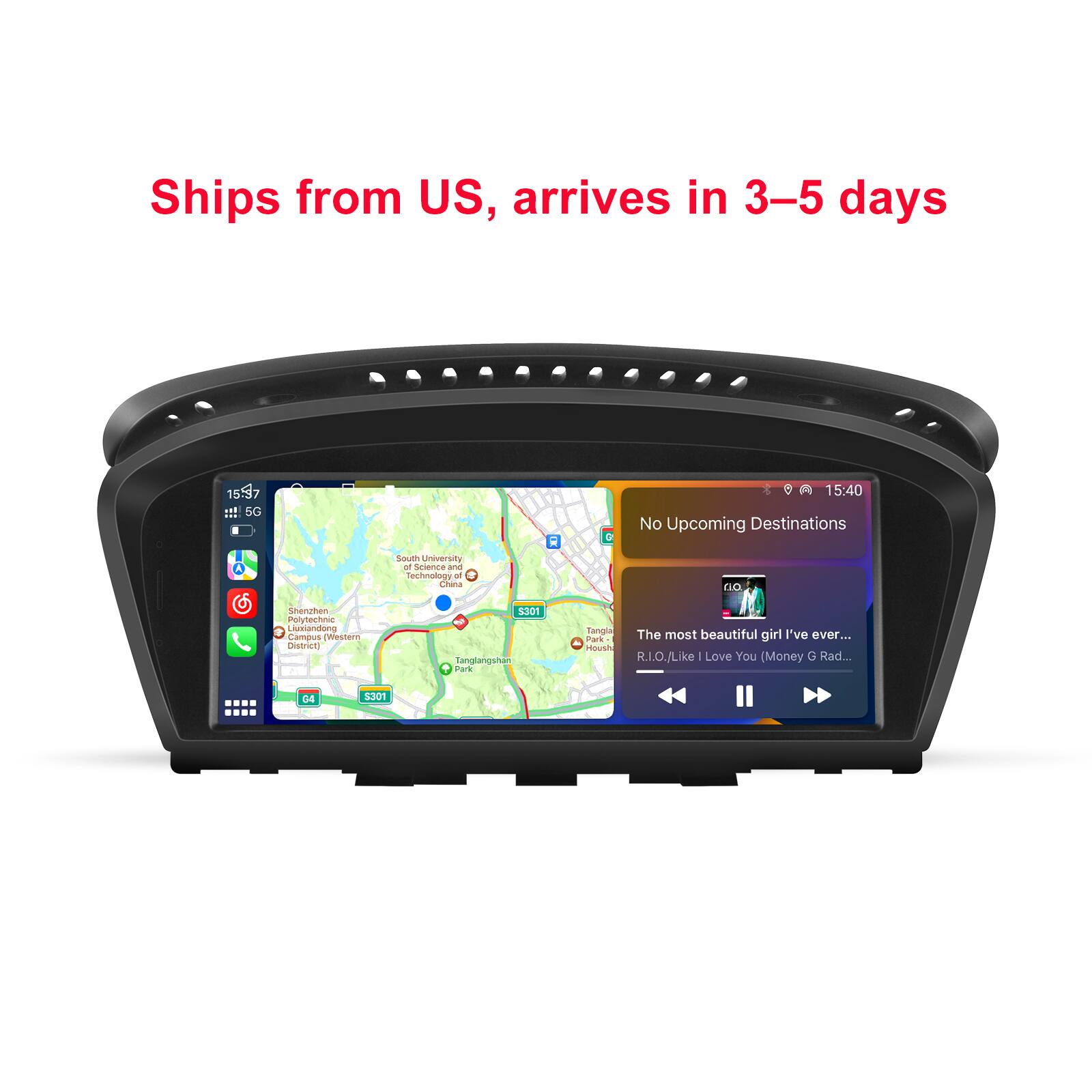 Junsun - 8.8"4+64GB 8Core carplay Car Stereo Radio GPS Navi WIFI BT SWC For BMW 3/5 Series E60 E61 E63 E64 E90 E91 E92 CCC System - Black