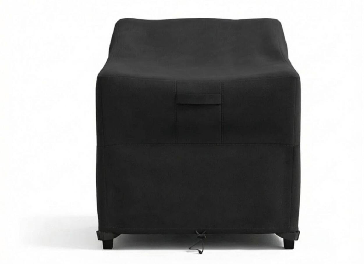 Alt View 4. KHOMO GEAR - Heavy-Duty Patio Chair Cover, Waterproof Outdoor Furniture Protector, Fade & Weather Resistant – Black (Standard Size) - Black.