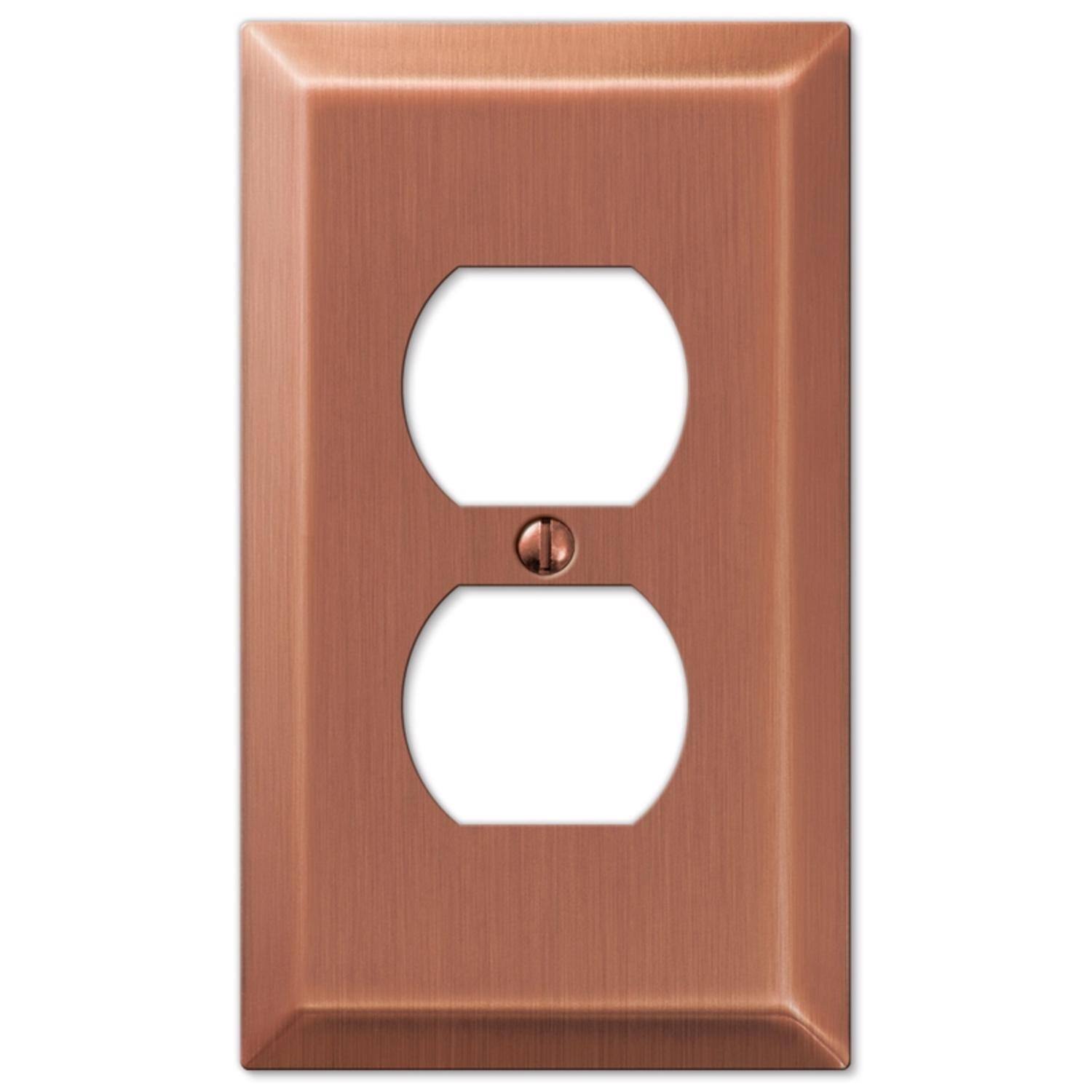 Angle. AMERELLE - Amerelle Century Antique Copper 1 gang Stamped Steel Duplex Wall Plate 1 pk - Cooper.