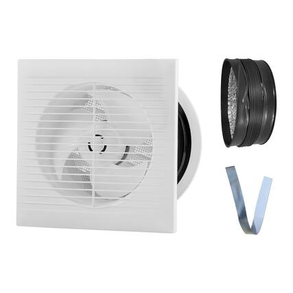 Front. VEVOR - 6 inch Through-The-Wall Ventilation Fan, 110 CFM Through Wall Exhaust Fan with AC Motor, Quiet Vent Easy Installation - White.