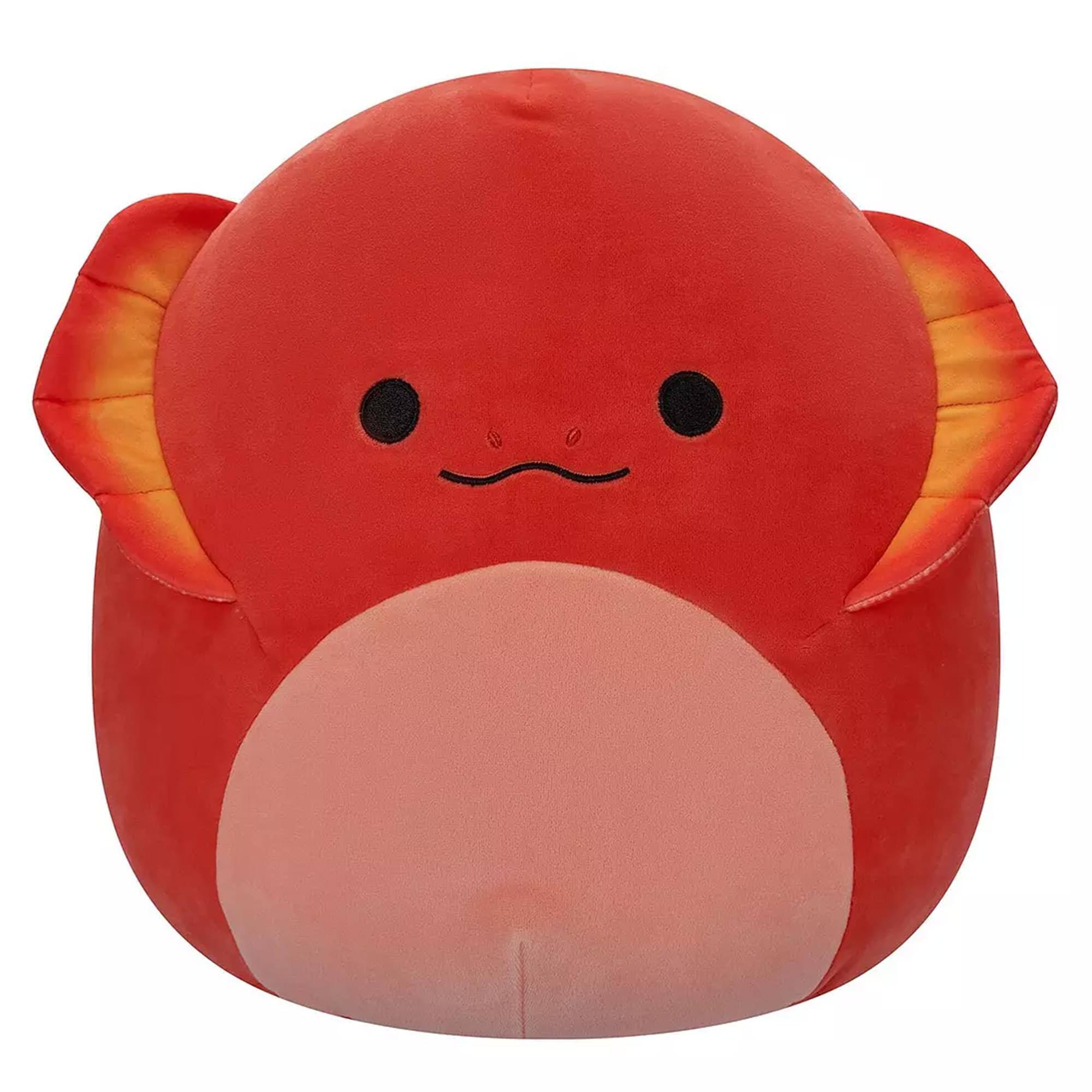 Front. Kellytoy - Squishmallow 12 Inch Plush | Maxie the Red Frilled Lizard - Red.