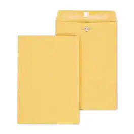 Staples - Clasp & Moistenable Glue Kraft Catalog Envelopes, 7.5"L x 10.5"H, 100/Box - Brown