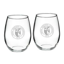 Jardine - Siena Heights Saints 21oz. Two-Piece Stemless Wine Glass Set - Multicolor
