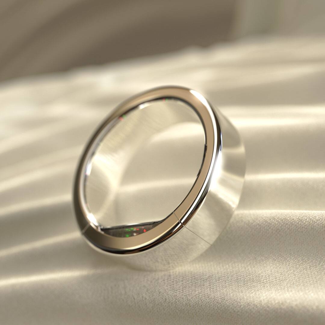 Alt View 8. Ultrahuman - Ring PRO - Smart Ring - Size Before You Buy with Ring PRO Sizing Kit - No Subscription Needed - Size 05 - Space Silver.
